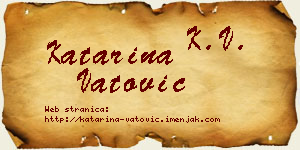 Katarina Vatović vizit kartica